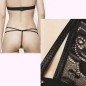 Stylish Solid color See-through Halter Lace Bra &amp; Panty