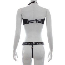 Fetish Faux Leather Lingerie Sexy Bikini