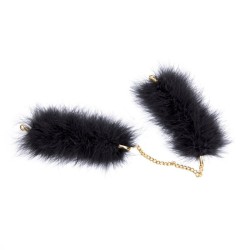 Feather Cuffs With Golden Chain