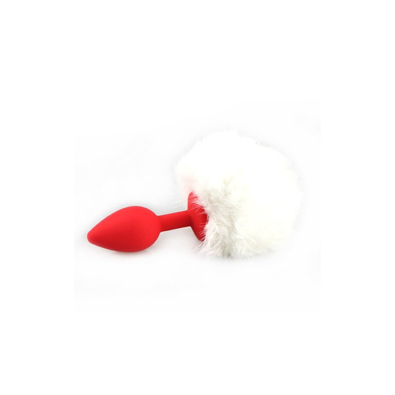 Ball Tail Silicone Anal Plug - Red