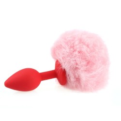 Ball Tail Silicone Anal Plug - Red