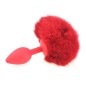 Ball Tail Silicone Anal Plug - Red