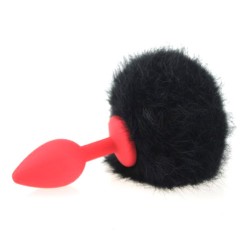 Ball Tail Silicone Anal Plug - Red