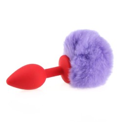 Ball Tail Silicone Anal Plug - Red