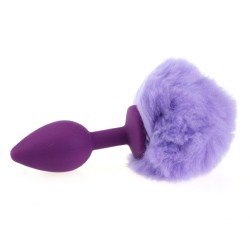 Ball Tail Silicone Anal Plug - Purple