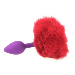 Ball Tail Silicone Anal Plug - Purple