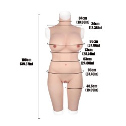 Silicone Breast Vagina Bodysuit -Cotton