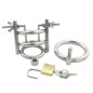 Stainless Steel Urethral Spreader CBT Chastity Cage